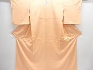 未使用品　流水にむじな菊模様織り出し一つ紋色無地着物